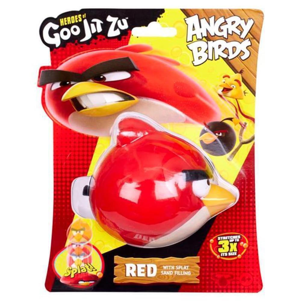 BANDAI CO08263 Figurine d'action Heroes de Goo JIT Zu Univers Angry Birds, Angry Bird Rouge Rempli Sablonneux, Spray, Multicolore