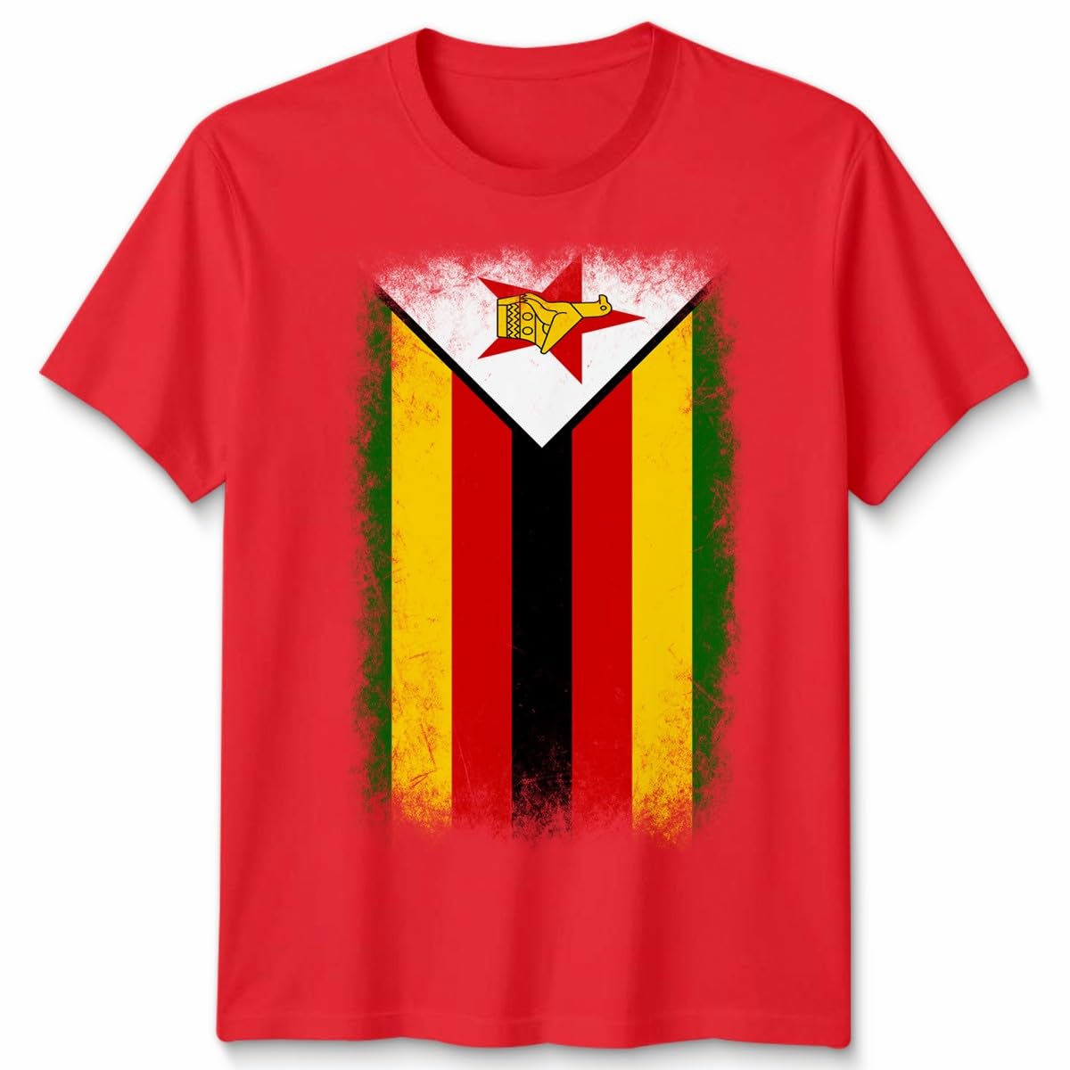 D&T Zimbabwe Faded Flag Unisex T Shirt Zimbabwean Football Jersey Gift Unisex 3XL Red — image 1