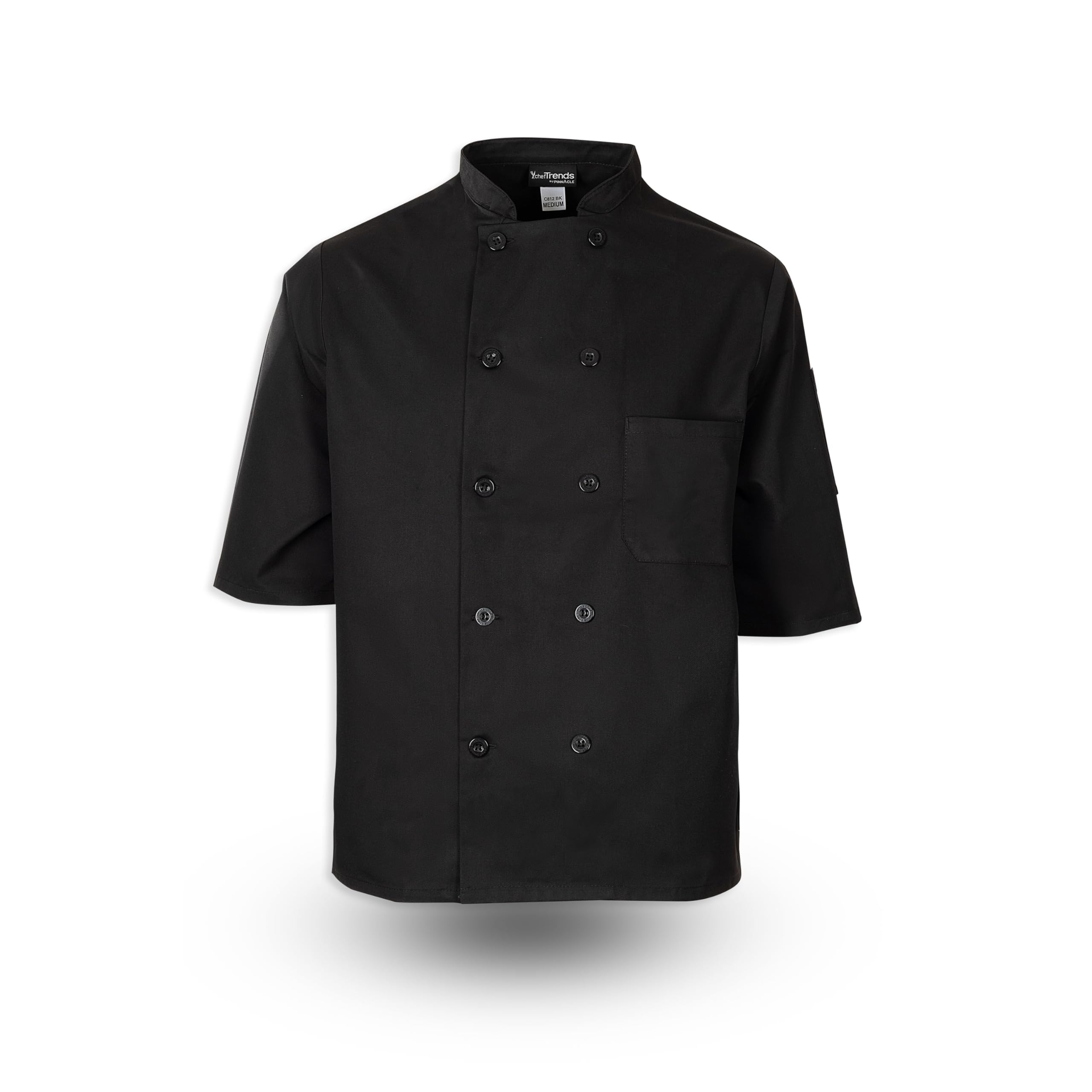 Button Chef Coat 1/2 Sleeve 65% Polyester, 35% Cotton Ring Spun Twill C812