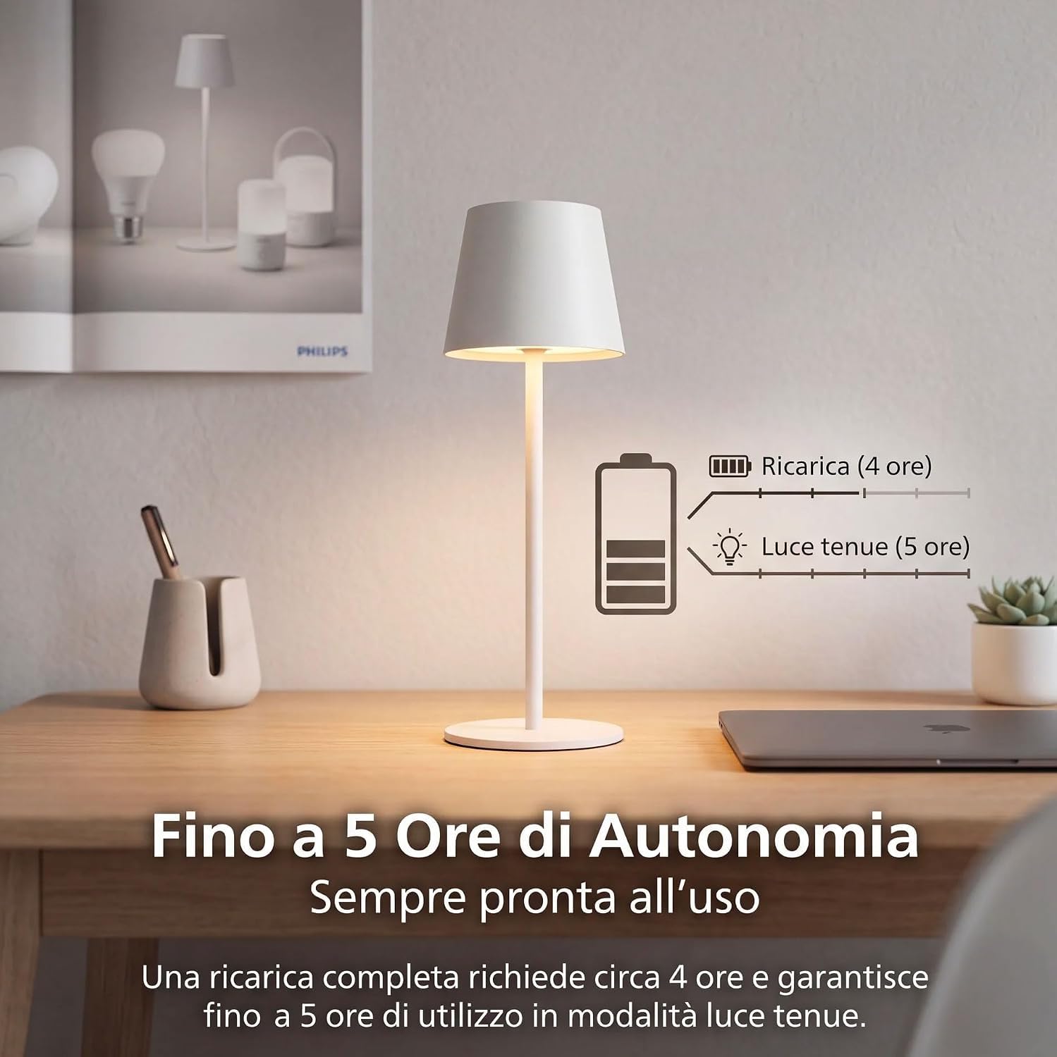 081 Store - 6 PEZZI LAMPADA DA TAVOLO SENZA FILI RICARICABILE BIANCHE, LAMPADA DA TAVOLO LED DIMMERABILE E CON 3 TONALITà DI LUCE, DIMMERABILE 3000-65000K ED IMPERMEABILE IP54