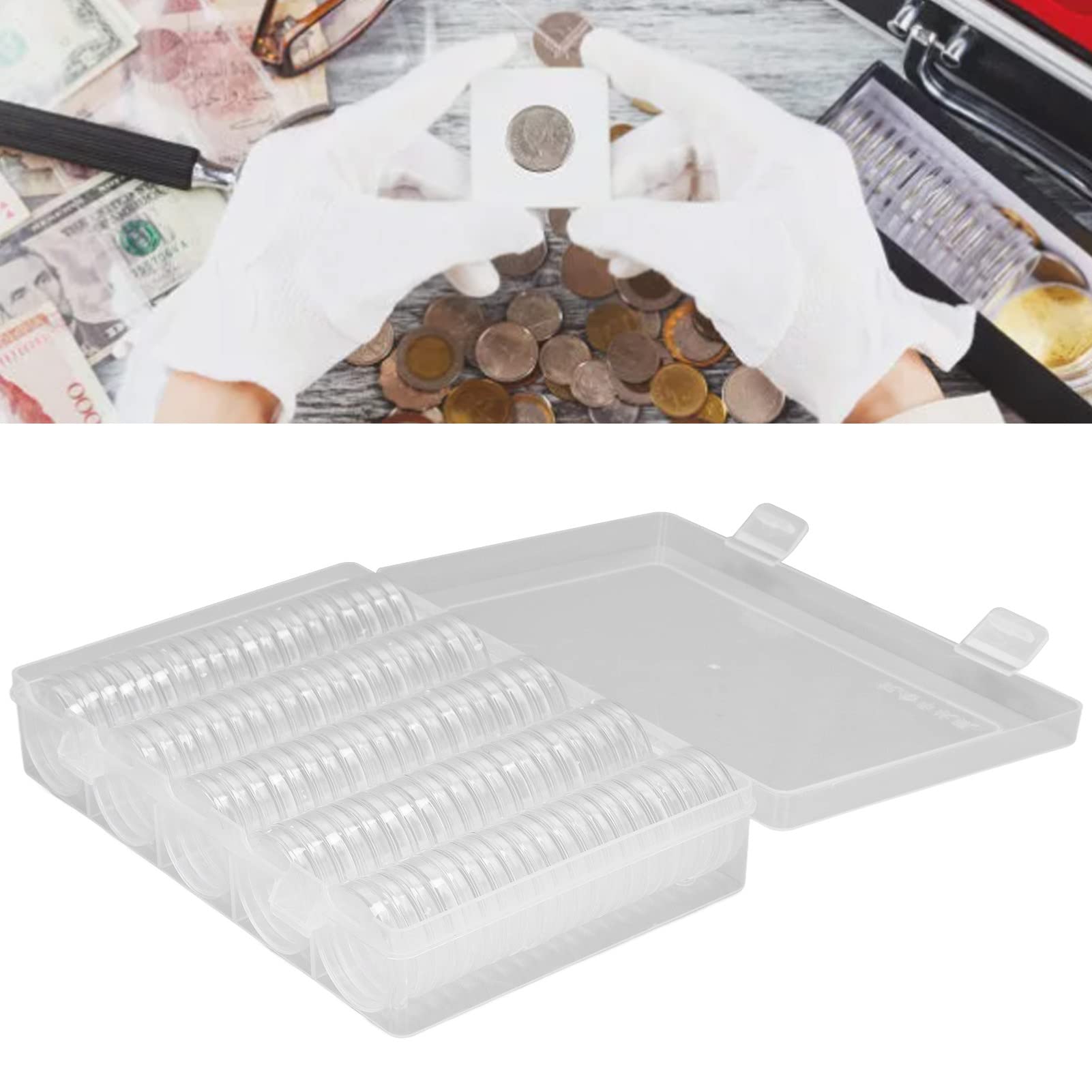 Generic - Scatola Porta Monete In Plastica Trasparente – 100 Pezzi Di Misure Miste – Ideale Per Collezione E Organizzazione
