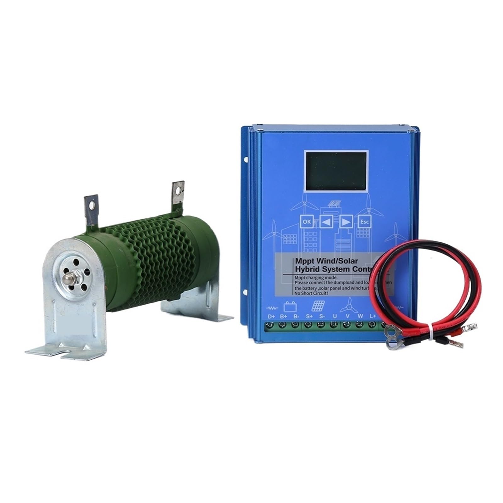 MPPT Wiatr Solar Hybrydowy Kontroler Ładowania Solarny 12/24V/48V Automatyczny Z Rezystorem Obciążenia Zrzutowego(With Bluetooth,24V 48V Auto,1000W)