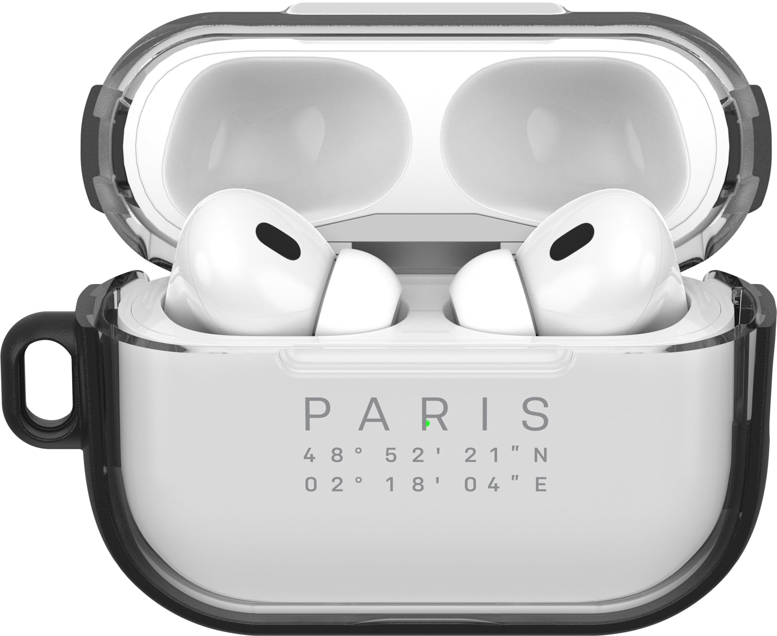 OtterBox Clear Series Etui na słuchawki AirPods Pro (Pro 2), Odporny na wstrząsy i upadki, bardzo cienki, odporny na zarysowania futerał ochronny z karabińczykiem na Apple AirPods, Paris