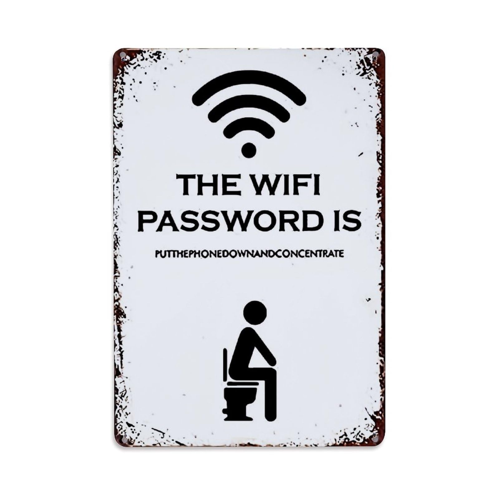 Jdyaojiesheng Vintage Wifi Password Sign Humor Toilet Tin Sign Retro Metal Wall Decor Metal Poster, Home Bar Garage Farmhouse Cafe Wall Art Decoration 8X12inches