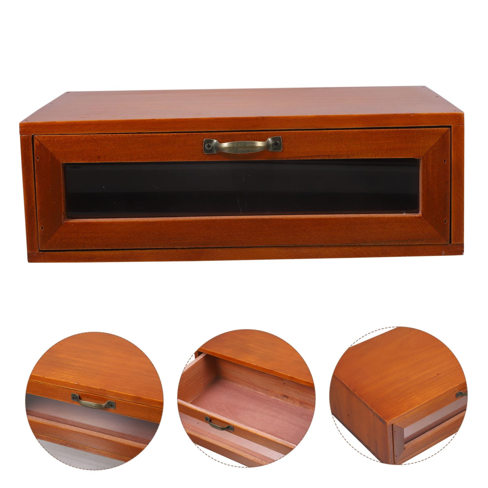 SOIMISS Schreibtisch Organizer Holz Mit Schublade Kosmetikbox Tischaufbewahrung Feine Politur Platzsparend Für Zuhause Und Büro