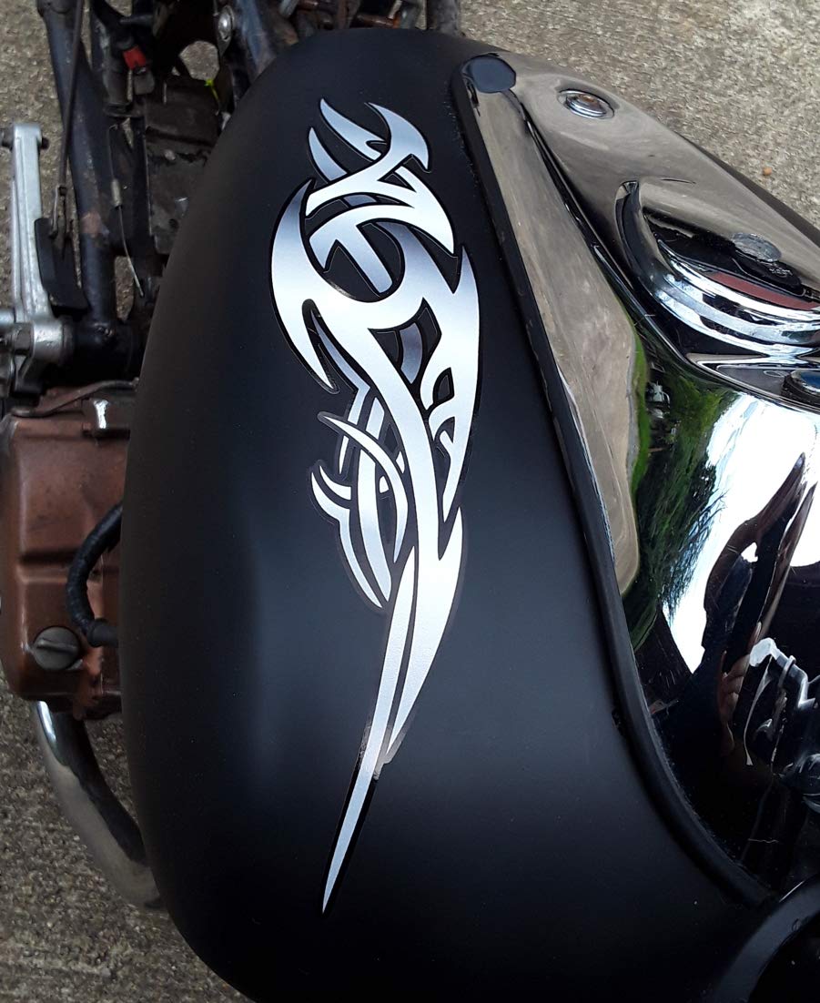 Tribal Tank Decals Stickers - Silver - for Harley Davidson
