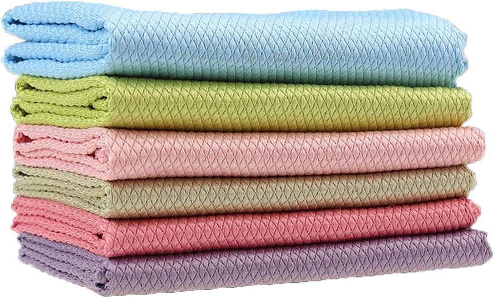 YATUOPNG Cleaning Cloths-10-pack Of Fish Scale Cloths,No Trace AndSuper Absorbent,25x25cm,Mixed