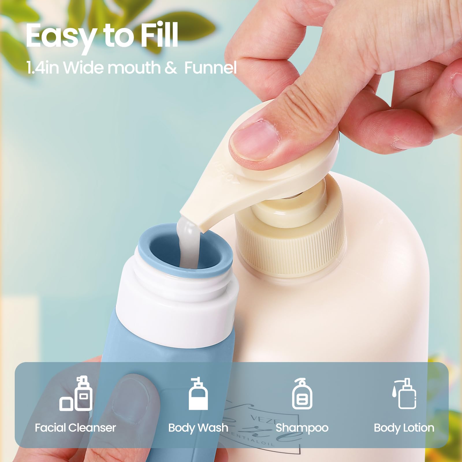 Redfly 17PCS Travel Bottles for Toiletries TSA Approved Silicone Travel Size Containers - Image 4