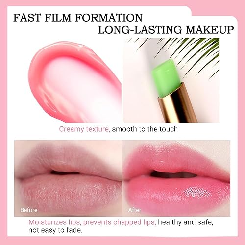 Miniatura 3 de Bálsamo labial teñido de aloe, juego de maquillaje que cambia de color de lápiz labial PH, brillo de tinte de labios rosa claro, labios coreanos,