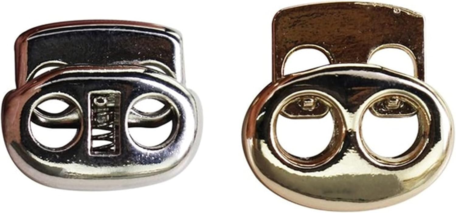 Spring Locks Clasp，Rope lock Cord Locks,Toggles 20pc METAL Stopper Spring Toggle Buckle Rope Clamp Hollow Cord Lock Drawstring Stops End Button With 4mm Hole Coat Hoodies size: m(Mix)