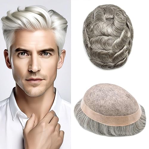 Miniatura 81 de Mens Toupee Hair Piece For Men Fine Mono Men Hair System Toupee For Men Hair Piece Real Human Hair System For Men Protesis Capilar Para Hombre 6x9
