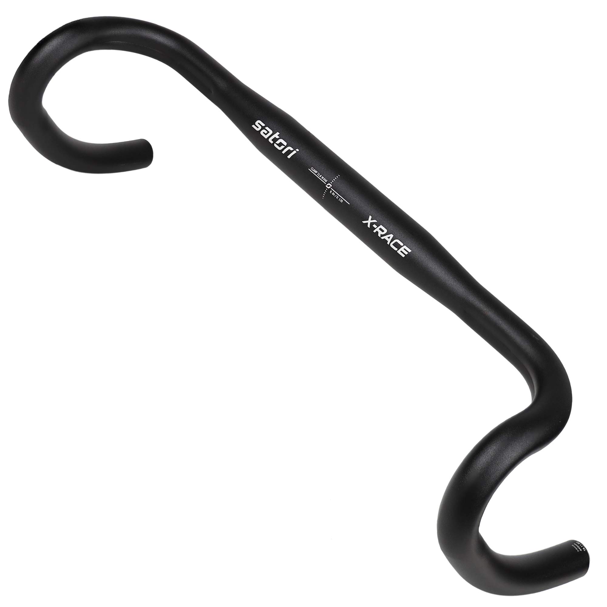 X-Race Gravel Cyclocross Road Bike Bicycle Fixed Gear Single Speed Aluminum Alloy AL6061 8 Degree Flare Drop Bar Bent Handlebar Clamp Size 31.8mm - Width 440mm