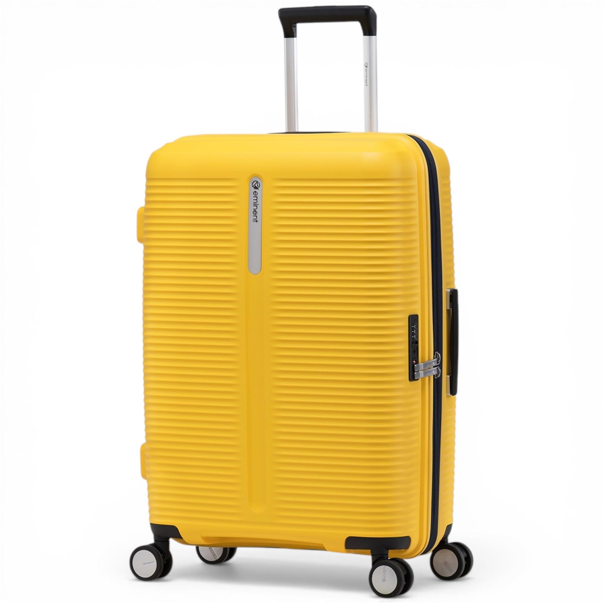 Eminent Finno Koffer Mittelgroß leicht, Hartschalenkoffer Trolley | Reisekoffer mittelgroß, 3,0 kg leicht, 73L, 4 Rollen, erweiterbar 66x46x26 auf 30, TSA Schloss, Polypropylen, Gelb