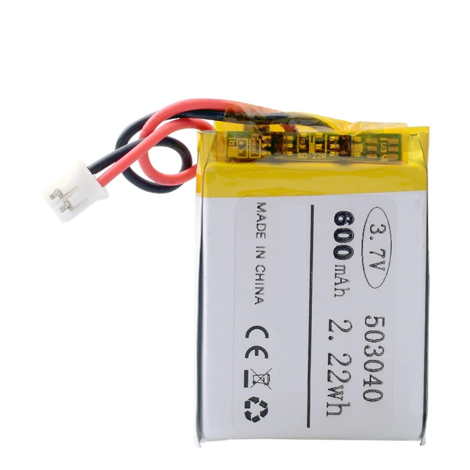 503040 3,7 V 600 mAh, 1 pièce