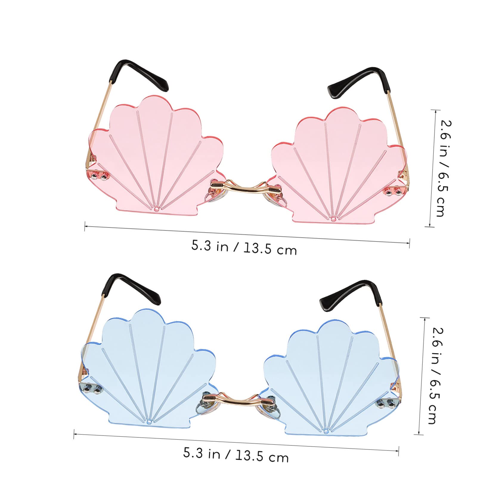 Kisangel 6pares Gafas De Sol De Concha Sin Para Lentes Decorativos Unisex Para De Dorado Azul Dorado Rosa