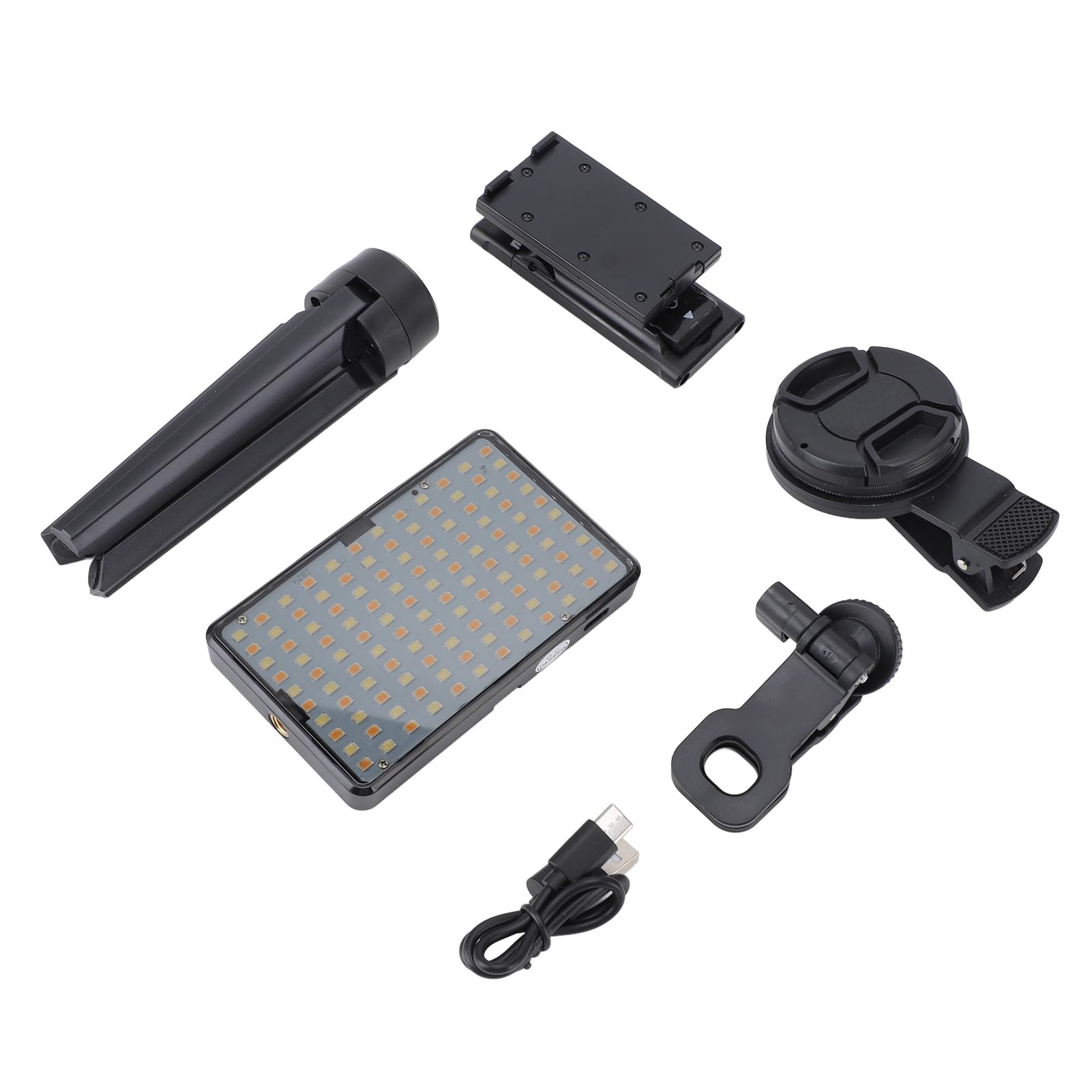 Cryfokt Luce di Riempimento Fotografica Regolabile 2500-9000K per Telefoni Cellulari, Luce di Riempimento Compatta a LED per Telefoni Cellulari per Streaming Live, Ideale per Beauty Live, Bianco