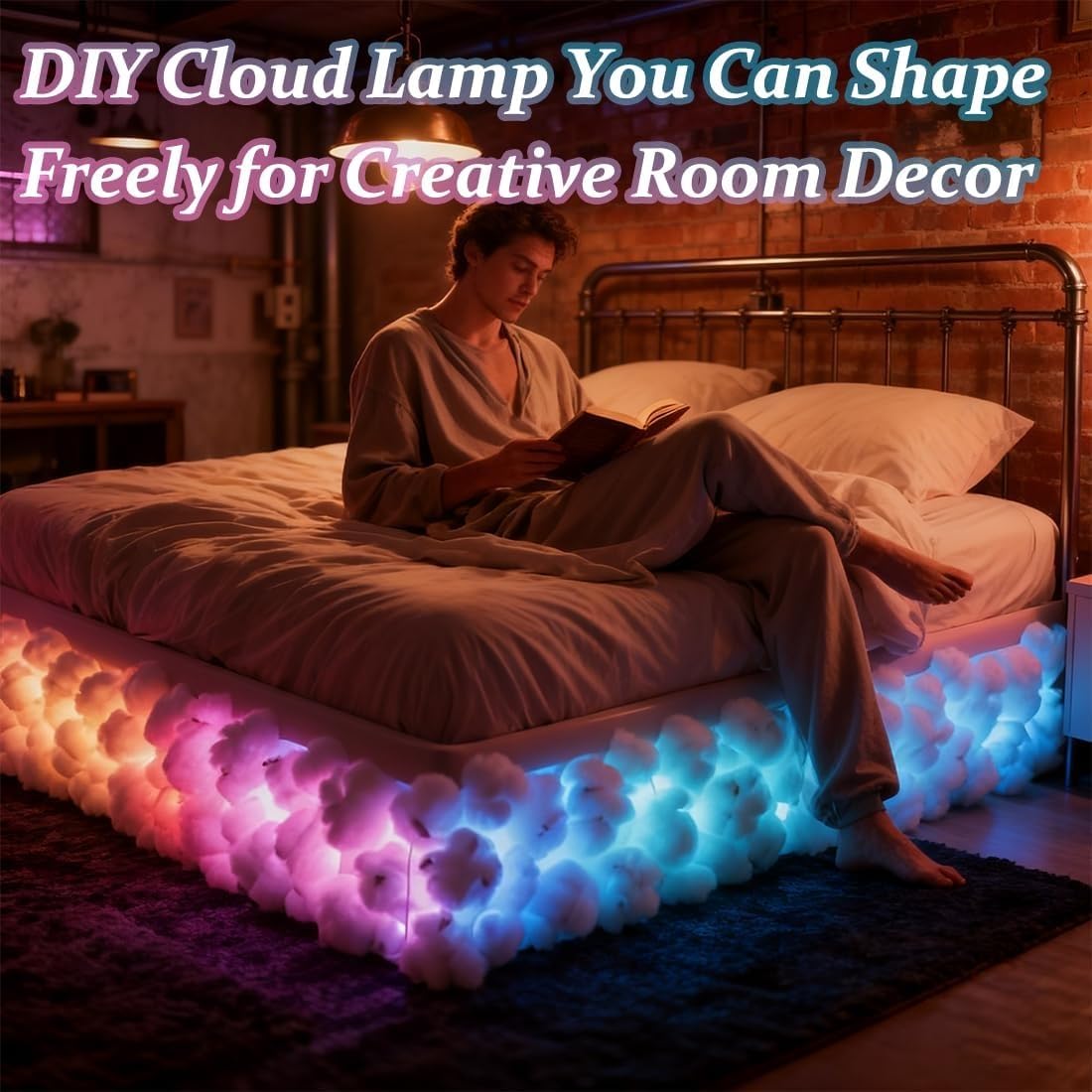Lampa LED 3D Thunder Cloud – zasilanie USB, aktywowane głosem, wielokolorowe efekty do sypialni i pokoju gier, dekoracja