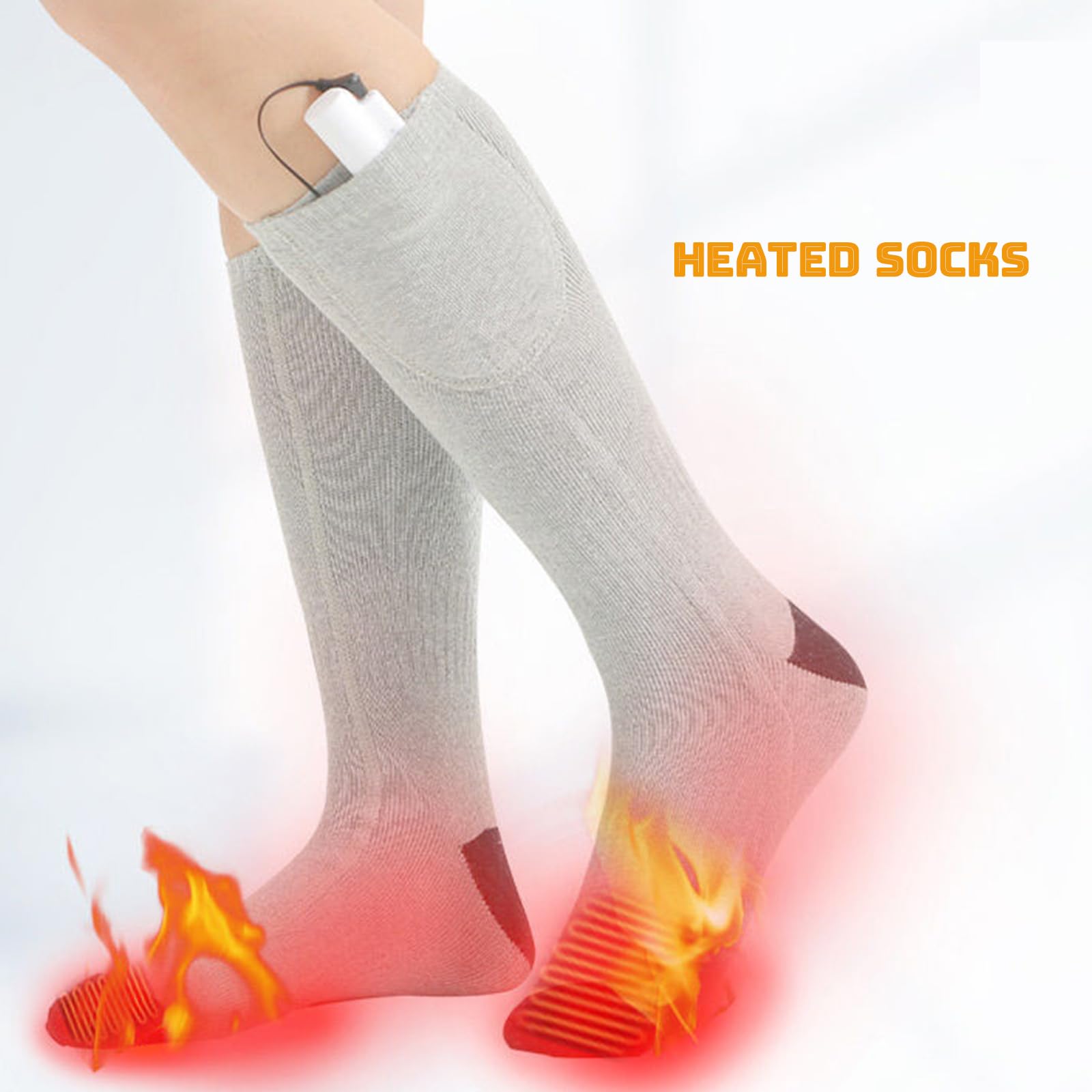 Heated Sock, Electric Heated Socks Heating Socks for Men Camping Fishing Cycling Skiing Skating Hunting Hiking (Black)