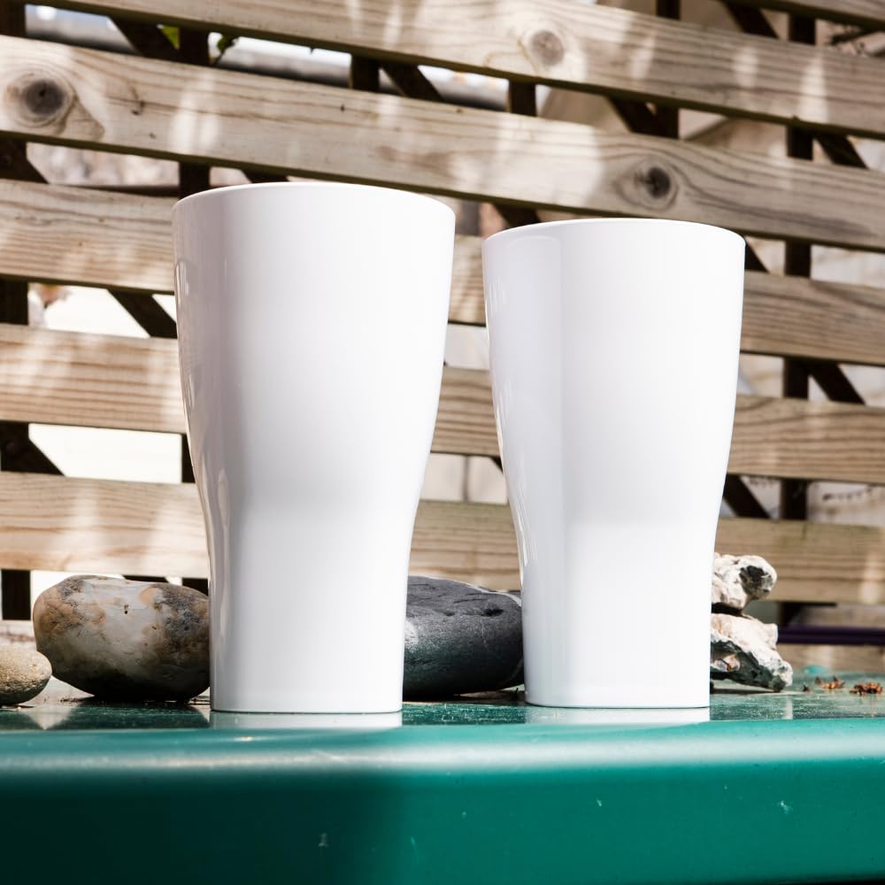 AIOS Tritan Renew - Bicchiere da pinta in plastica infrangibile, 6 pezzi, colore: Bianco