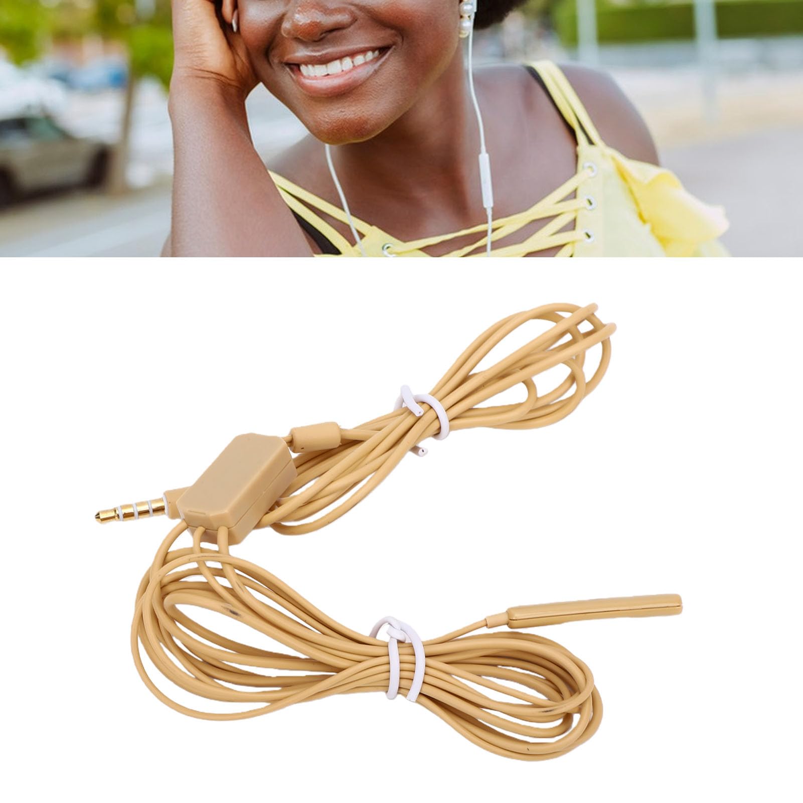 Auricolare Spia Nascosto 108B, Auricolare Wireless con Laccio da Collo, Batteria a Lunga Durata, Colore della Pelle Leggero