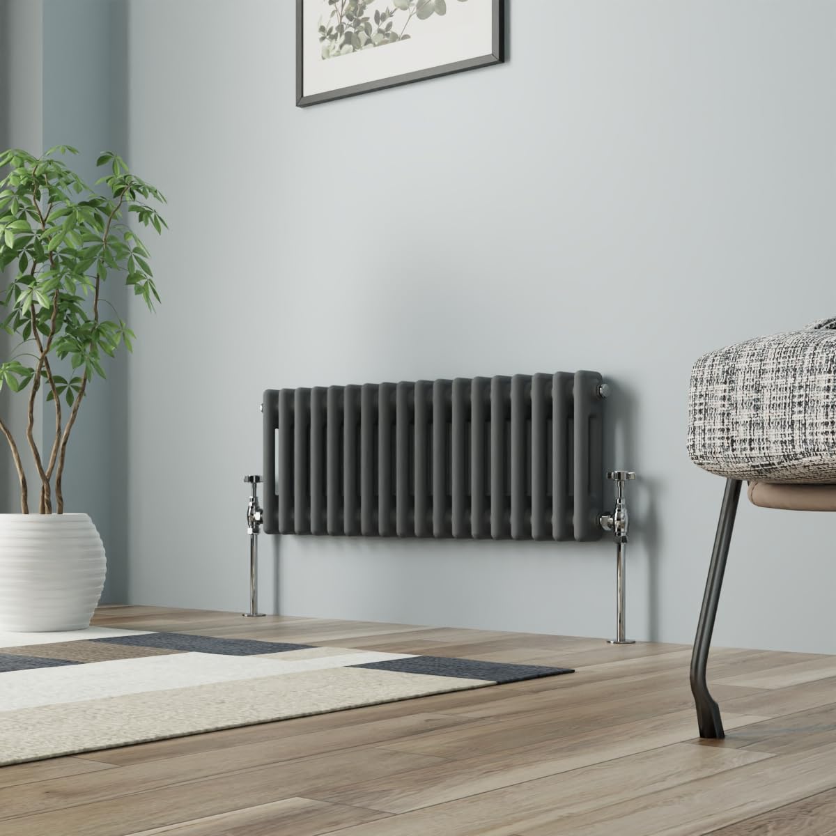 NRG 300 x 830mm Traditional 2 Column Radiators Horizontal Central Heating Cast Iron Rads for Bathroom Living Room and Kitchen