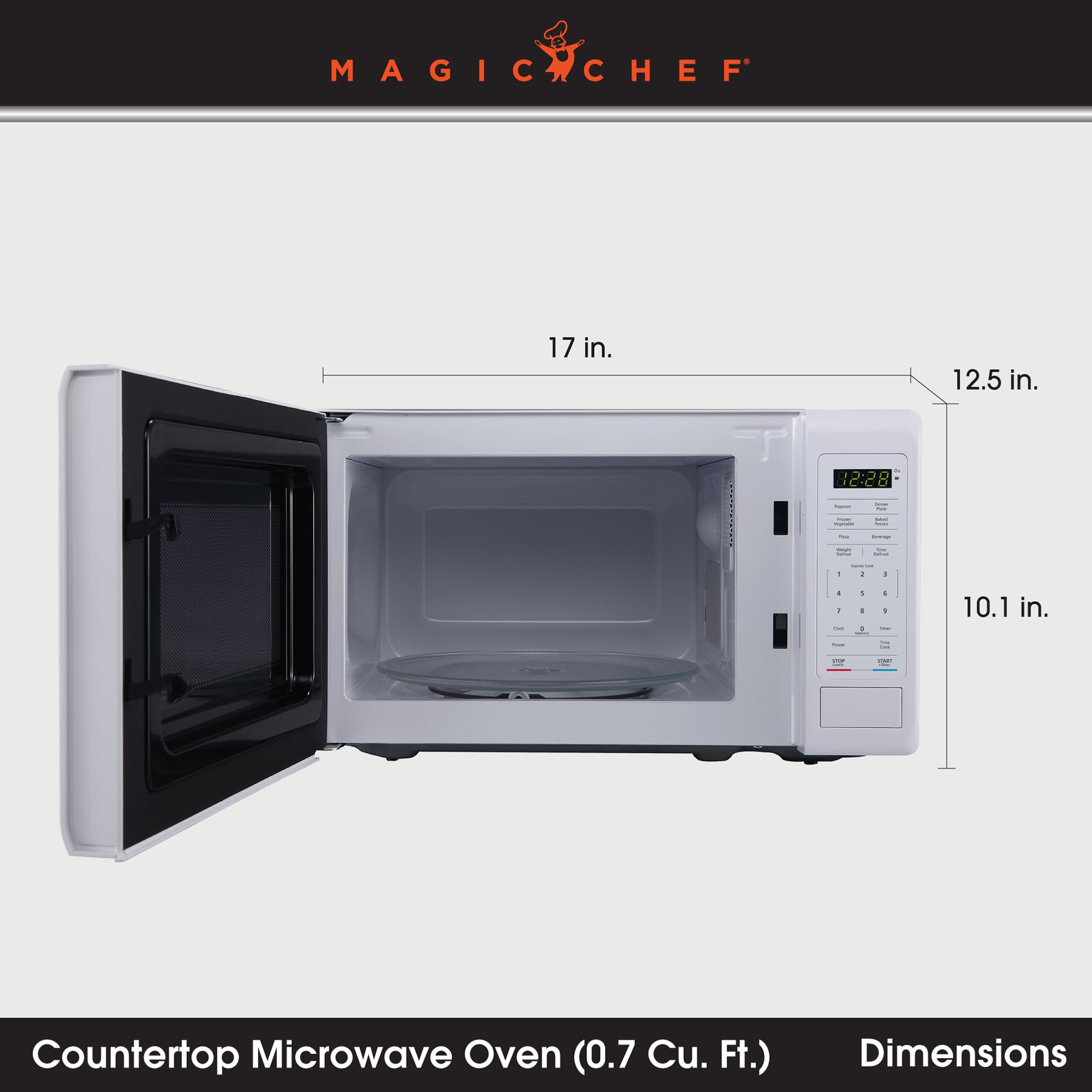 Amazon.com: Magic Chef 0.7 cu. ft. Countertop Microwave in White