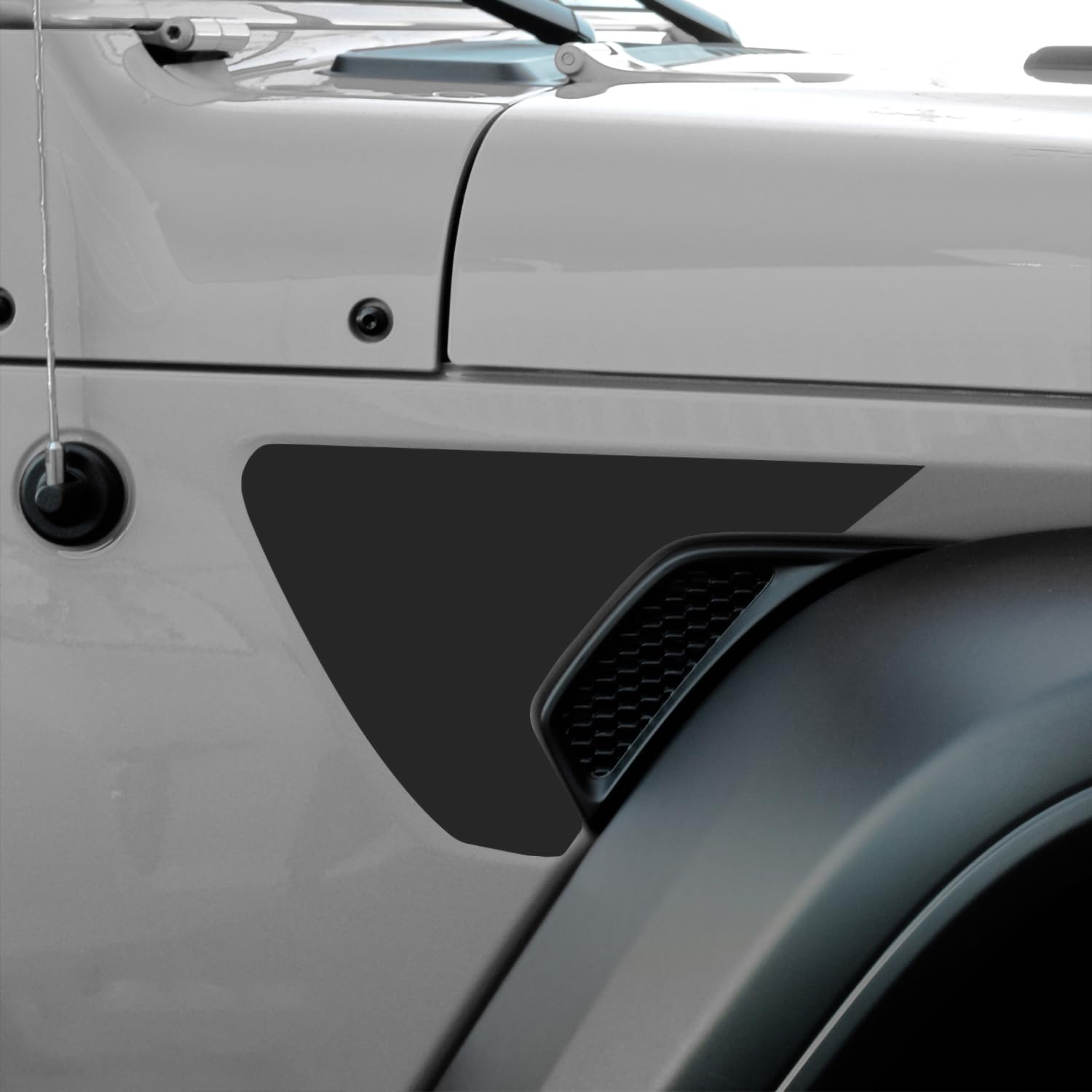 Bogar Tech Designs - Precut Side Fender Vent Solid Vinyl Decal Compatible with Jeep Wrangler JL JLU 2018-2025 and Gladiator 2021-2025, Matte Black