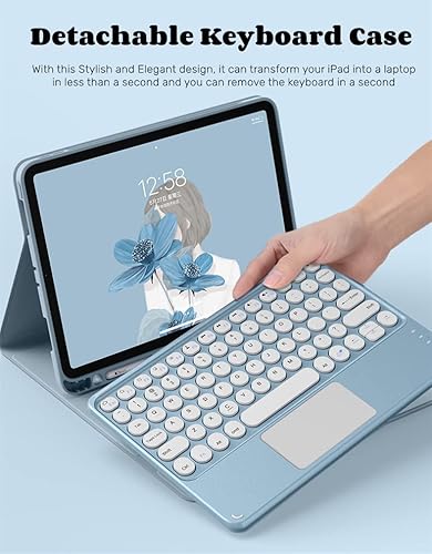 Miniatura 3 de AnMengXinLing Funda para teclado Galaxy Tab S9 con panel táctil, teclado Bluetooth desmontable de cuero para Galaxy Tab S9 de 11 pulgadas modelo