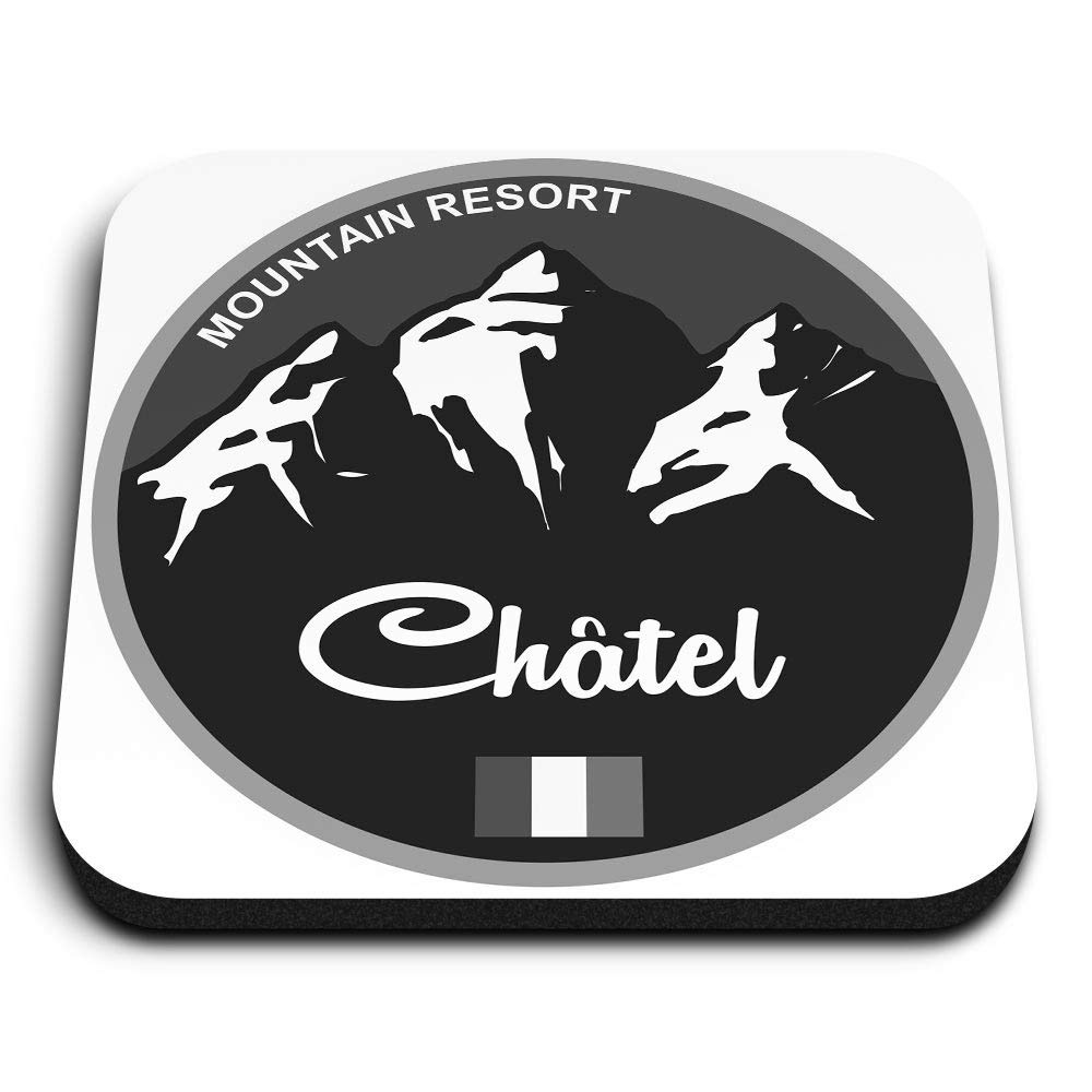 Destination Vinyl Ltd Multicolor 1 X Square Mdf Fridge Magnet - Chatel Ski Snowboard Resort France 40171