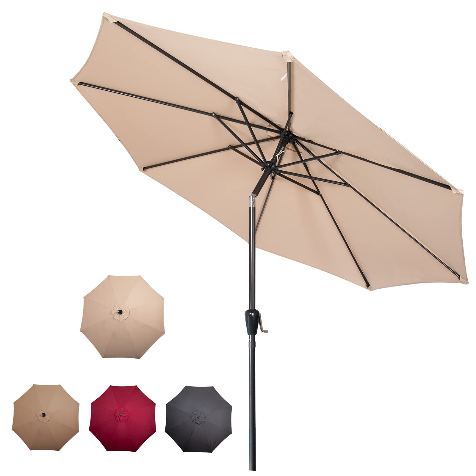 Buy CAMORSA 2M Garden Parasol, Patio Parasol Umbrella with Crank