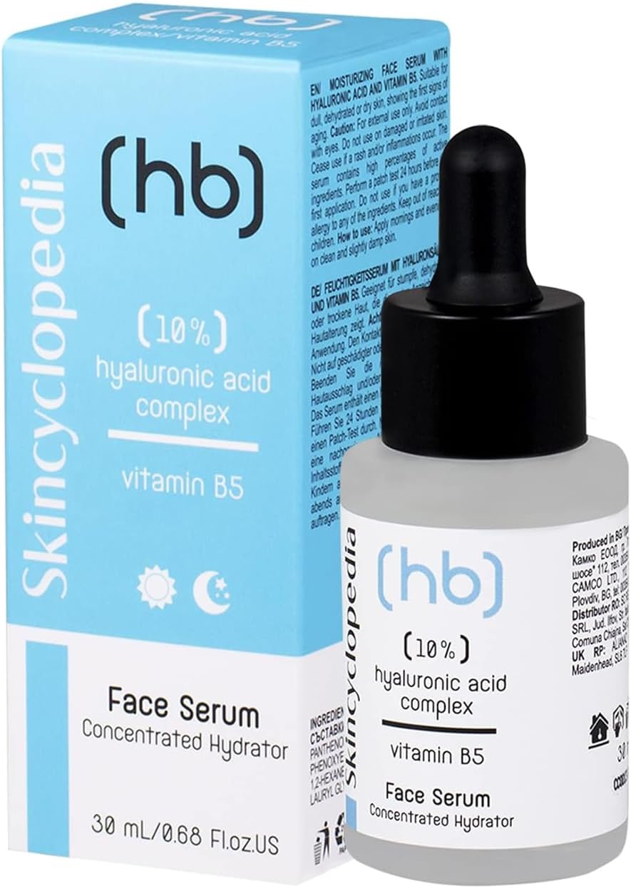 Skincyclopedia 10% Hyaluronic Acid Serum with Vitamin C, B5 and Retinol - Face Moisturiser for Dry,Combination, Acne Prone and Oily Skin - Antioxidant Hydrating Serum for Men and Women,30ml