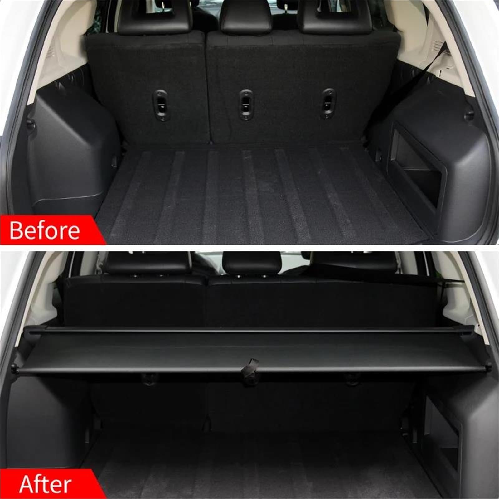 Genérico para Jeep para Compass para Patriot 2007-2012 Cubierta Retráctil Carga Maletero Estante Paquetes Escudo Impermeable Privacidad Automóviles Cubierta Carga Retráctil Maletero Coche(Canvas)