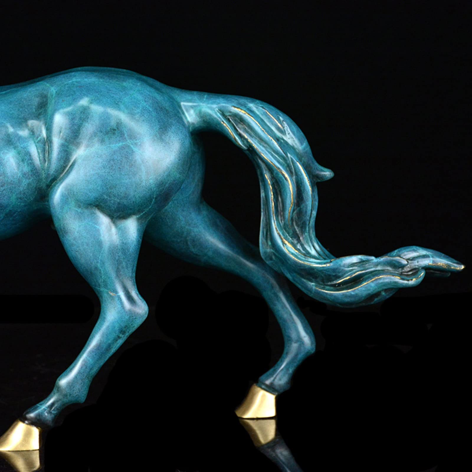 Ozdoba Feng Shui Chiński Feng Shui Koń Szczęście Statua Miedź Chiński Zodiak Dekoracja stołu Bogactwo Statua dobrobytu Najlepszy prezent na parapetówkę 10,6 cala Wysokość Wystrój Statua