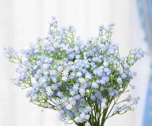 Miniatura 10 de Gumolutin 12 ramos de gypsophila de seda artificiales de tallo largo para oficina, interiorexterior, boda, bricolaje, fiestas, centros de mesa,