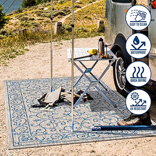 Tapete corredor texturizado Eyely 2x8 gris/azul miniatura 6