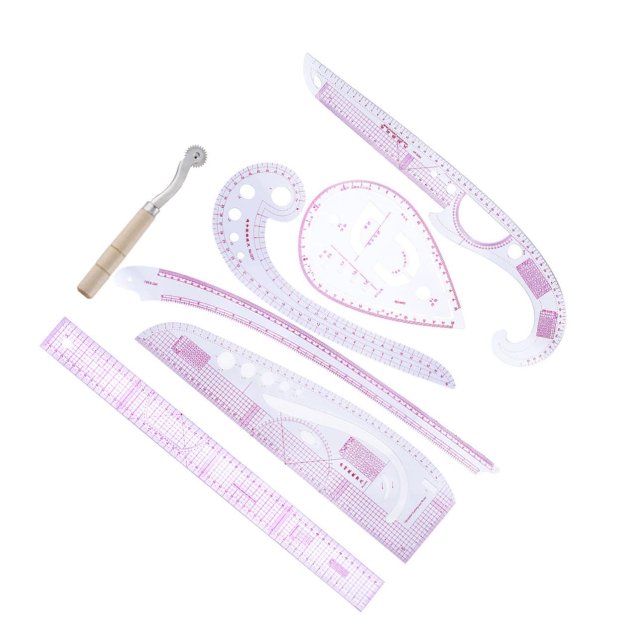 Sewing Measuring Rulers Tailor Curve Cutting Yardstick for Clothing Design with Clear Scale Flexible Tools for Collar Pocket Buttonholes and Pattern Making