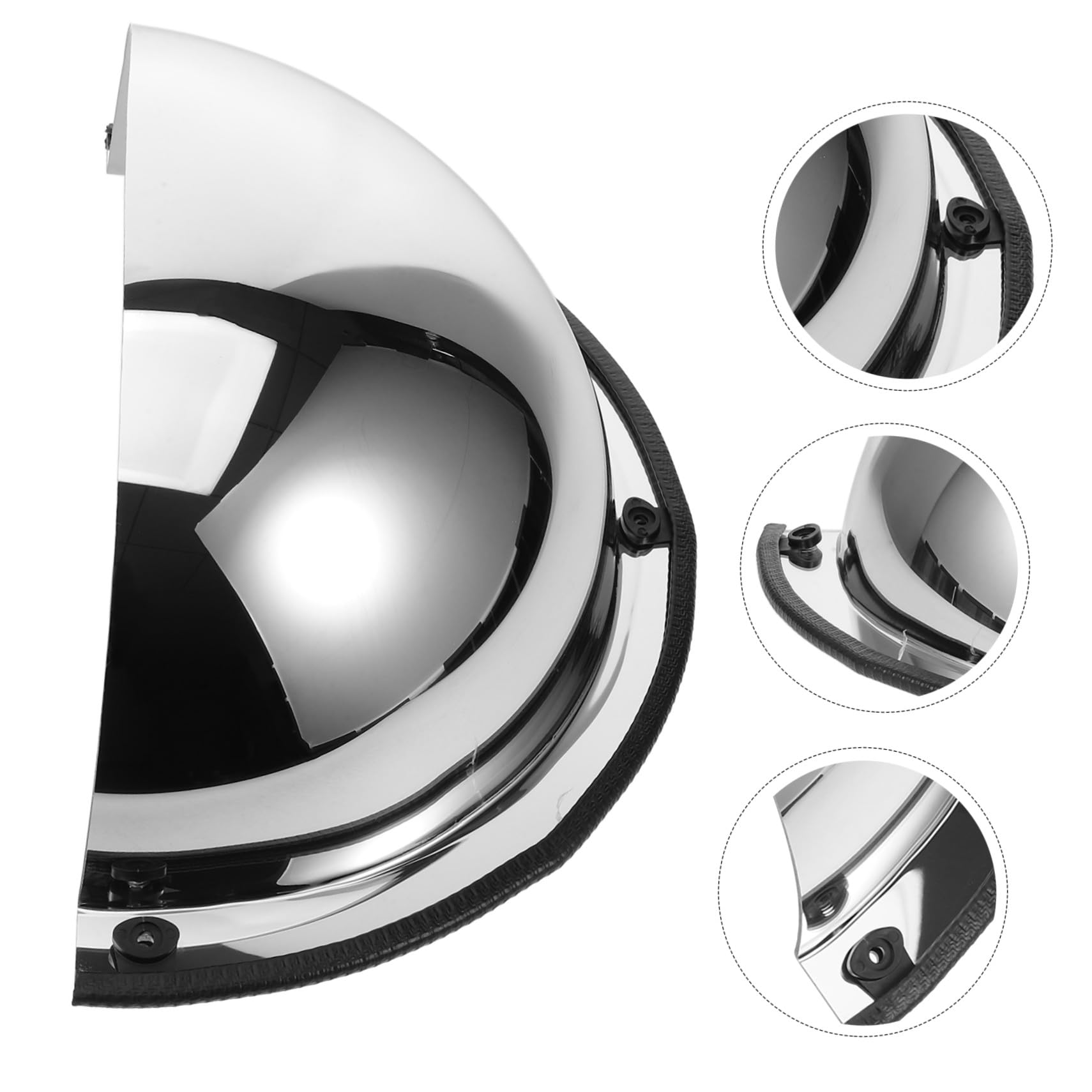 Specchio Convesso di Sicurezza 16cm Argento in Acrilico e Ferro Angolo di Visuale a 180° per Supermercati e Garage Facile da Trasportare