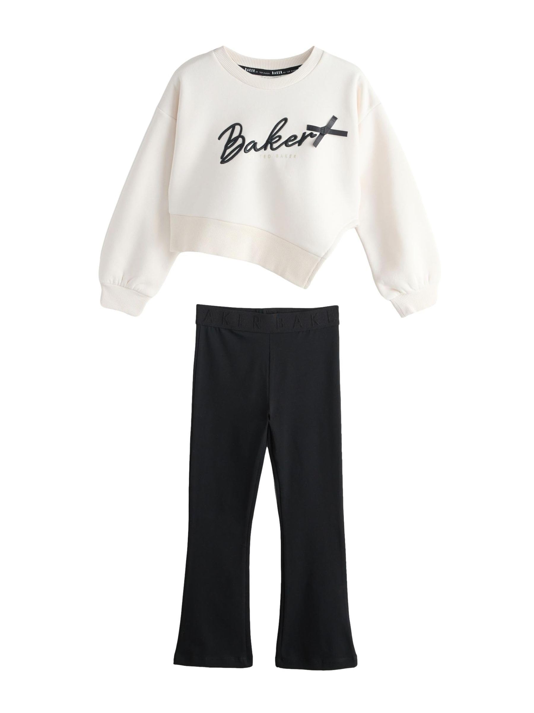 Mädchen asymmetrisches Sweatshirt und Leggings mit Schlag im 2-teiligen Set