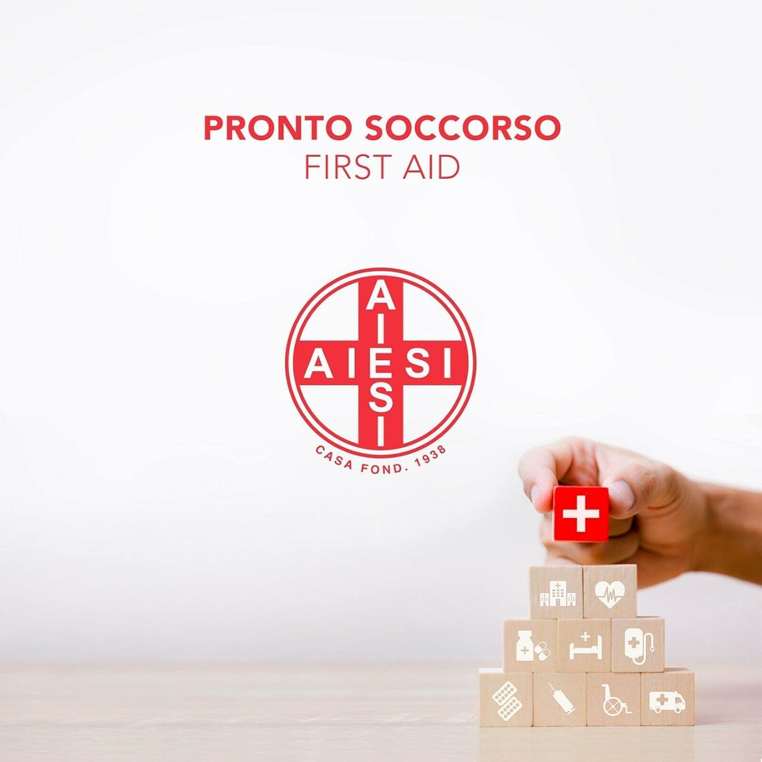 AIESI® Armadietto per medicinali da parete (cm 30x14x46h) in metallo con chiave fornito vuoto, Garanzia Italia 24 mesi