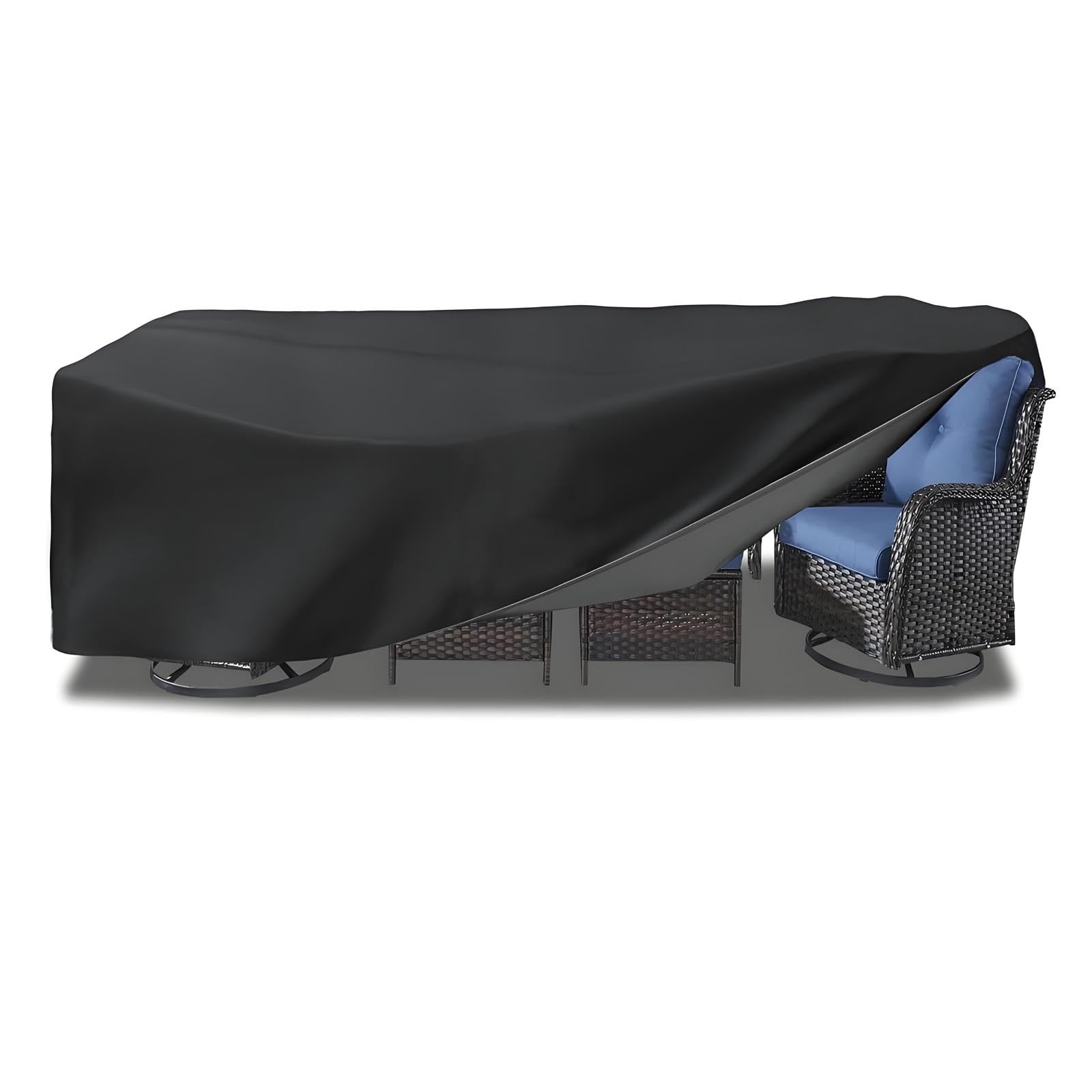 Heavy Duty Outdoor Furniture Cover Patio Waterproof Patio Set Covers 67L x 24W x 28H inches Garden Dining Table Chair Set Cover, Anti-UV, Wind