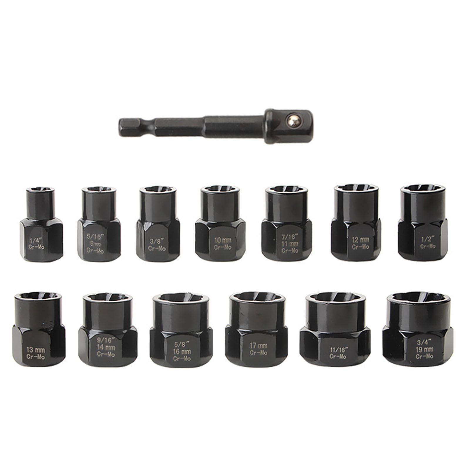 14Pcs Bolts & Nut Remover Set Nut Bolts Extractor Sleeve Set Damaged Remover Extractor Socket Damaged Tool Professional Hand Tool