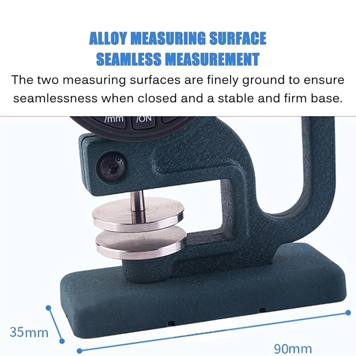 Digitales Dickenmessgerät 0–12,7 mm mit 0,01 mm Auflösung, 30 mm Sonde für Papier-Lederqualitätsprüfung