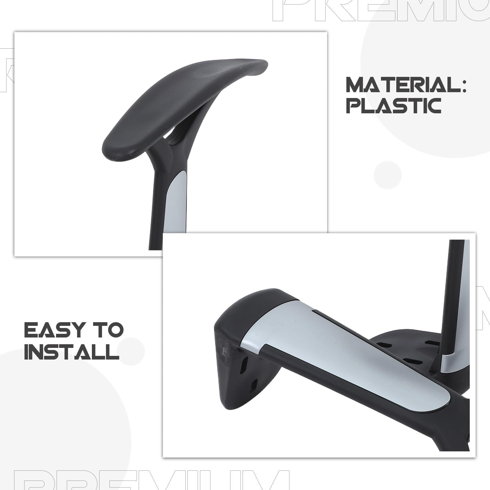 Reposabrazos Instalación Fácil de Plástico para Silla de Oficina para Mejorar la Postura y Diseño Ergonómico en Largas Jornadas de Trabajo