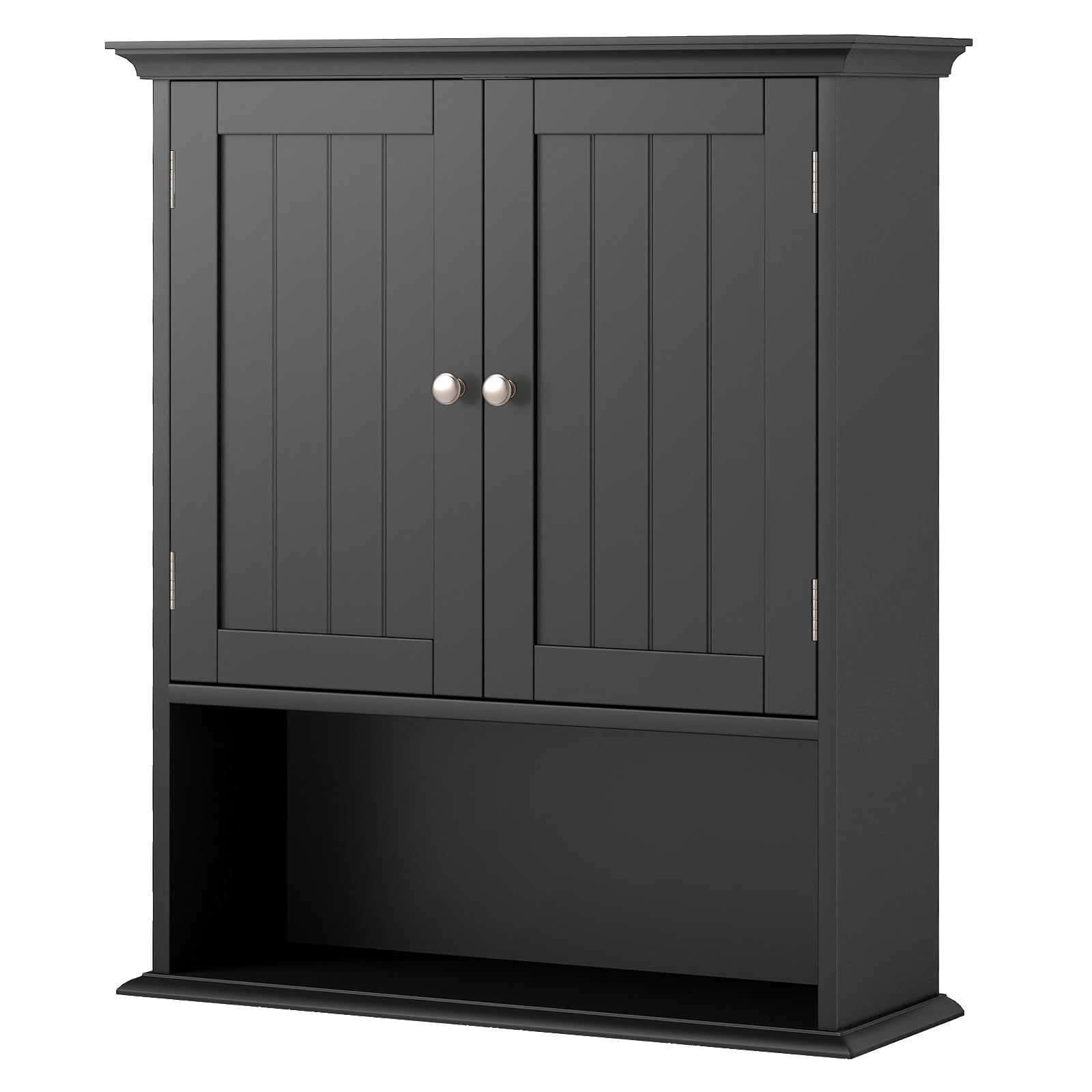 Multigot Wooden Bathroom Cabinet (with Metal Handles, Black)
