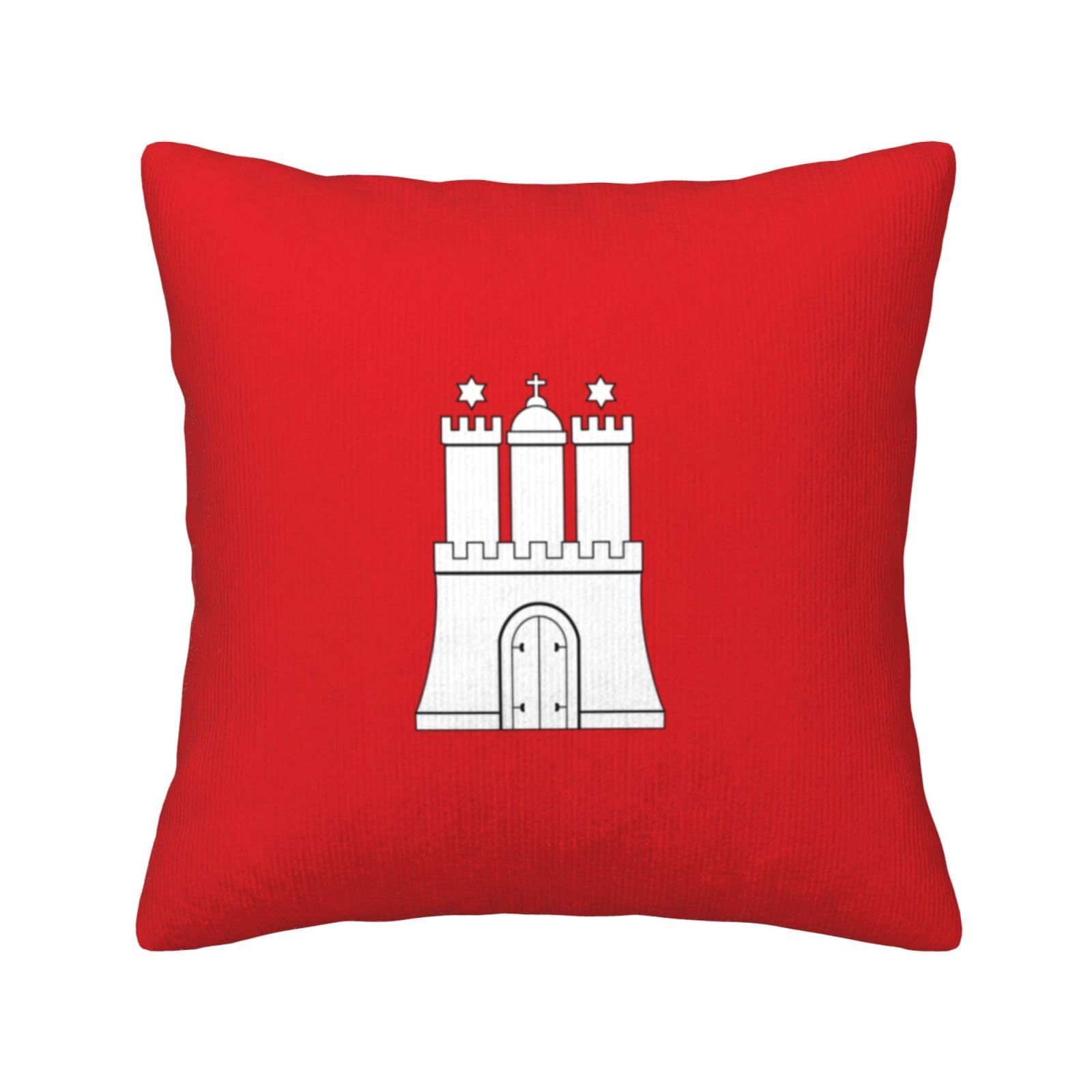 HGIUYDRD The Hamburg Flag Print Corduroy Throw Pillow with Invisible Zipper Closure for Living Room, Couch and Bed