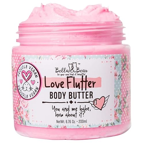 Bella and Bear Love Flutter Body Butter fórmula hidratante suaviza y previene cicatrices crema para estrías 67 onzas