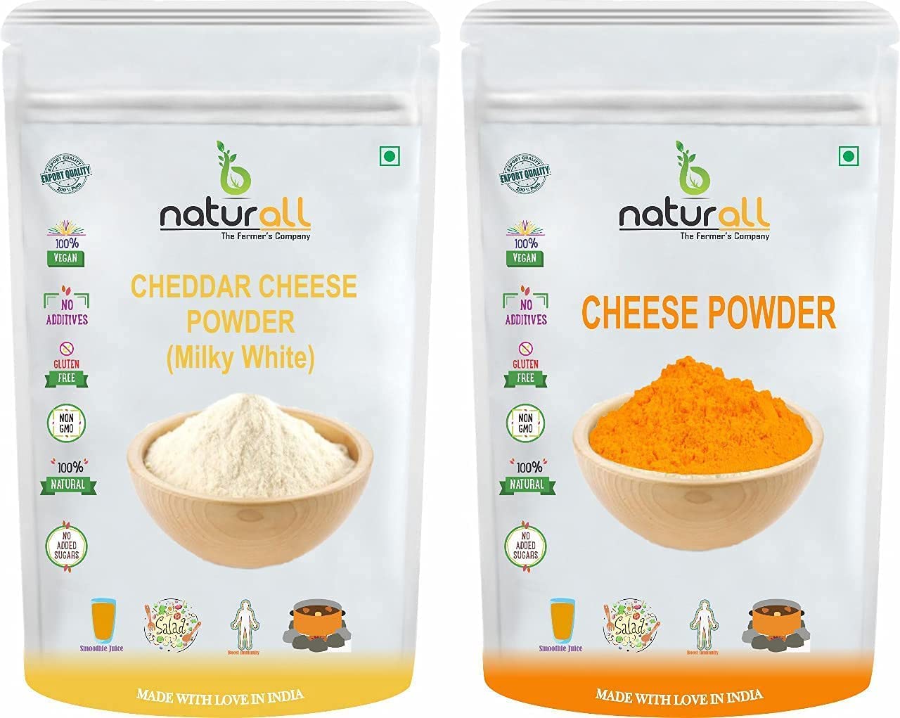 Fast mart Pack of 2 Orange Cheddar Cheese Powder and White