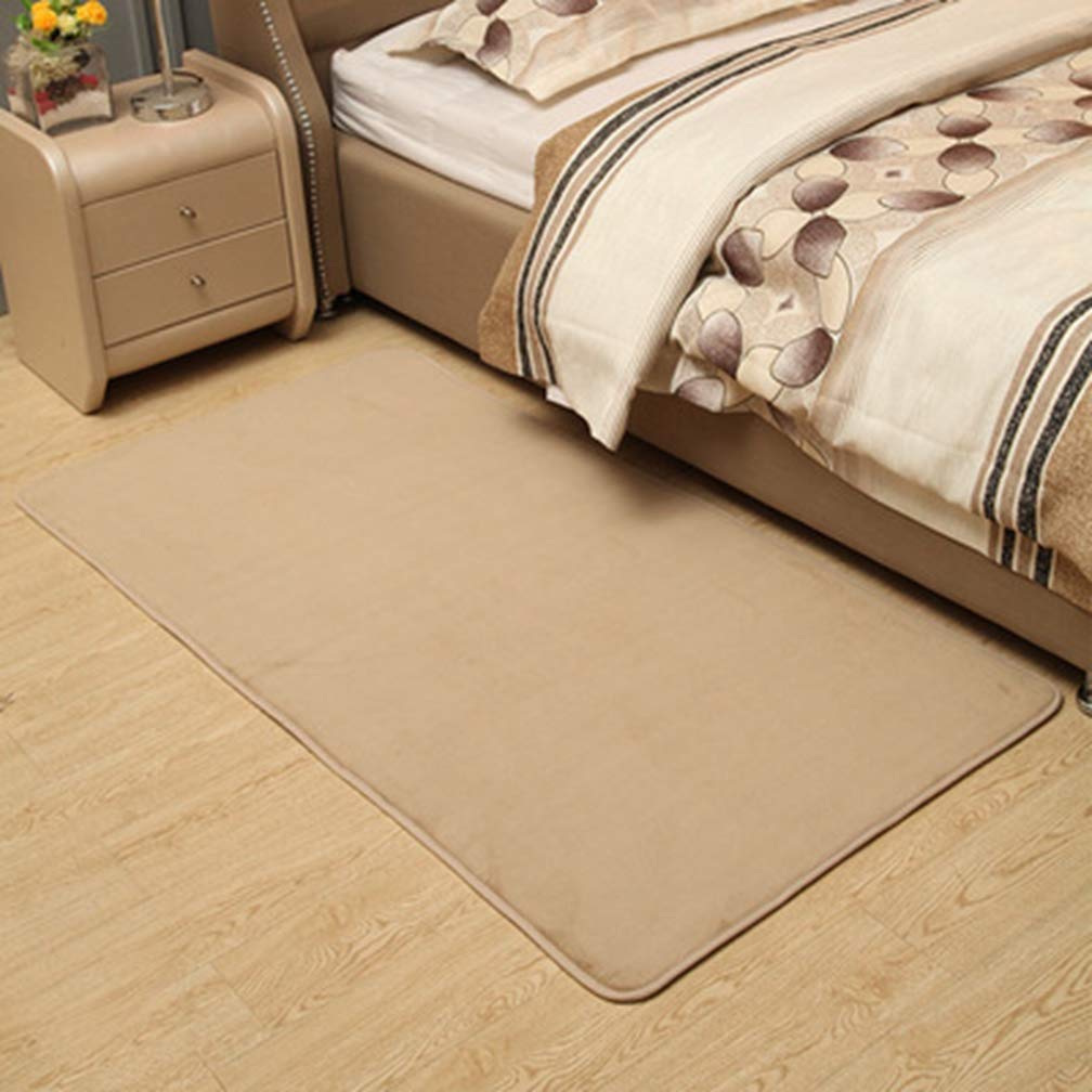 Solid Rectangular Area Rugs Soft Living Room Children Bedroom Rug Coral Fleece Anti-Slip Carpets Home Decor Modern Indoor Outdoor Runners Nursery Khaki 3.2' X 5.2'