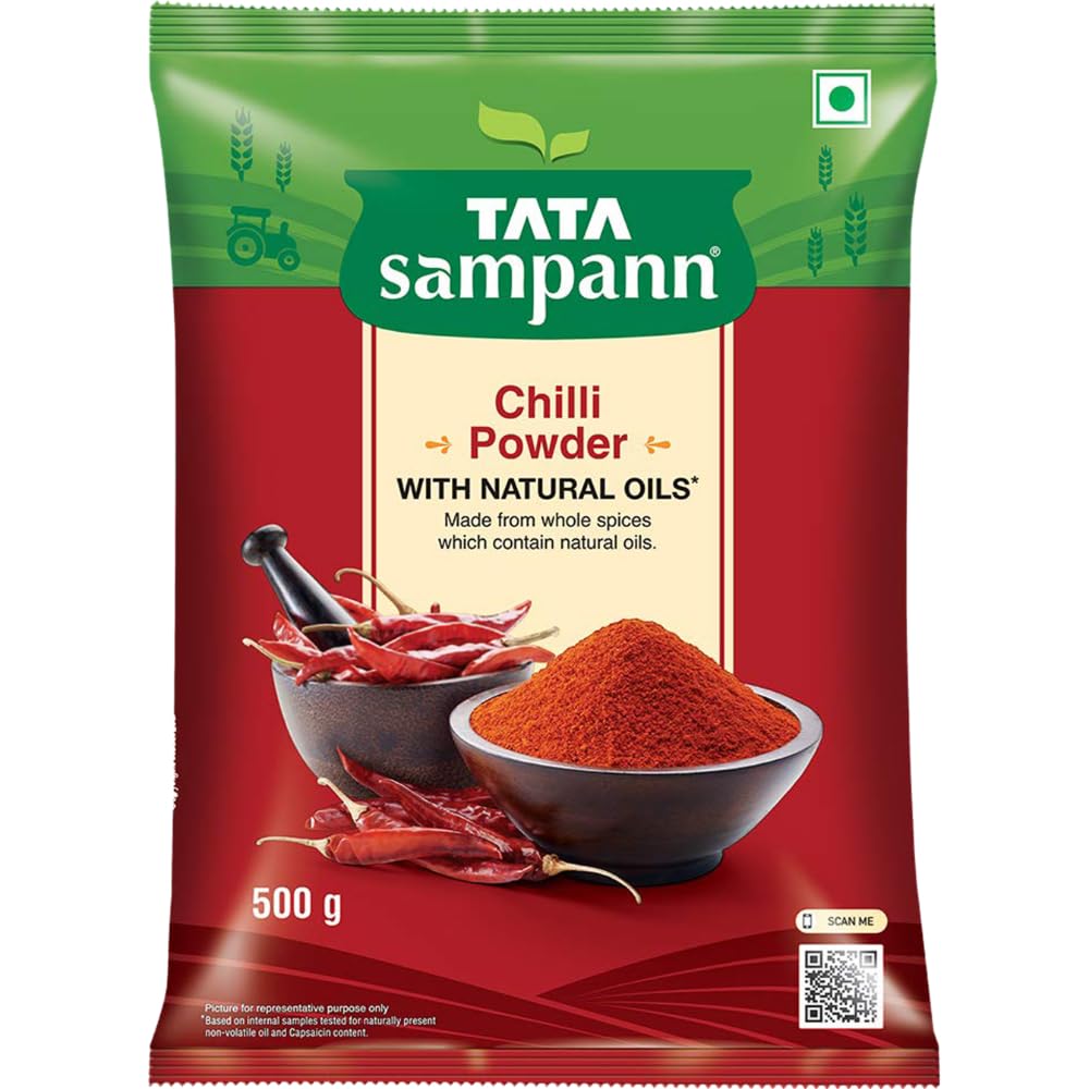 Tata Sampann Chilli Powder with Natural Oils, 500g, Lal Mirchi...