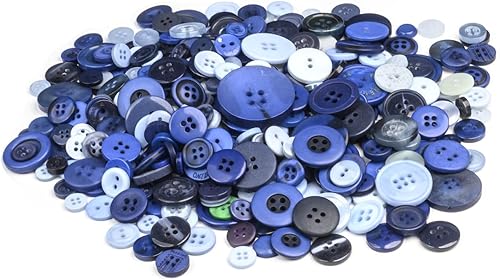 Miniatura 2 de Botones redondos de resina, 200 unidades, color azul mixto, para manualidades, costura, bricolaje, pintura manual, botones de adorno hechos a mano